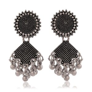 Women's Dot Design Earrings, Indian Hoops, Mandala Hoops Chakra -  Drop Dangles Earrings