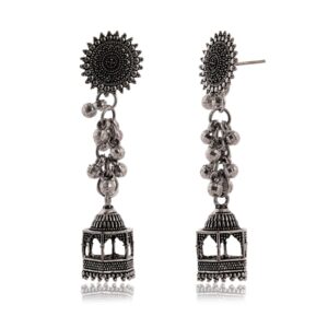 Women's Indian Bollywood Stylish AZ838-OXidised Drop Dangles Earrings Traditional Ethnic Jhumka/Jhumki Earrings for Women