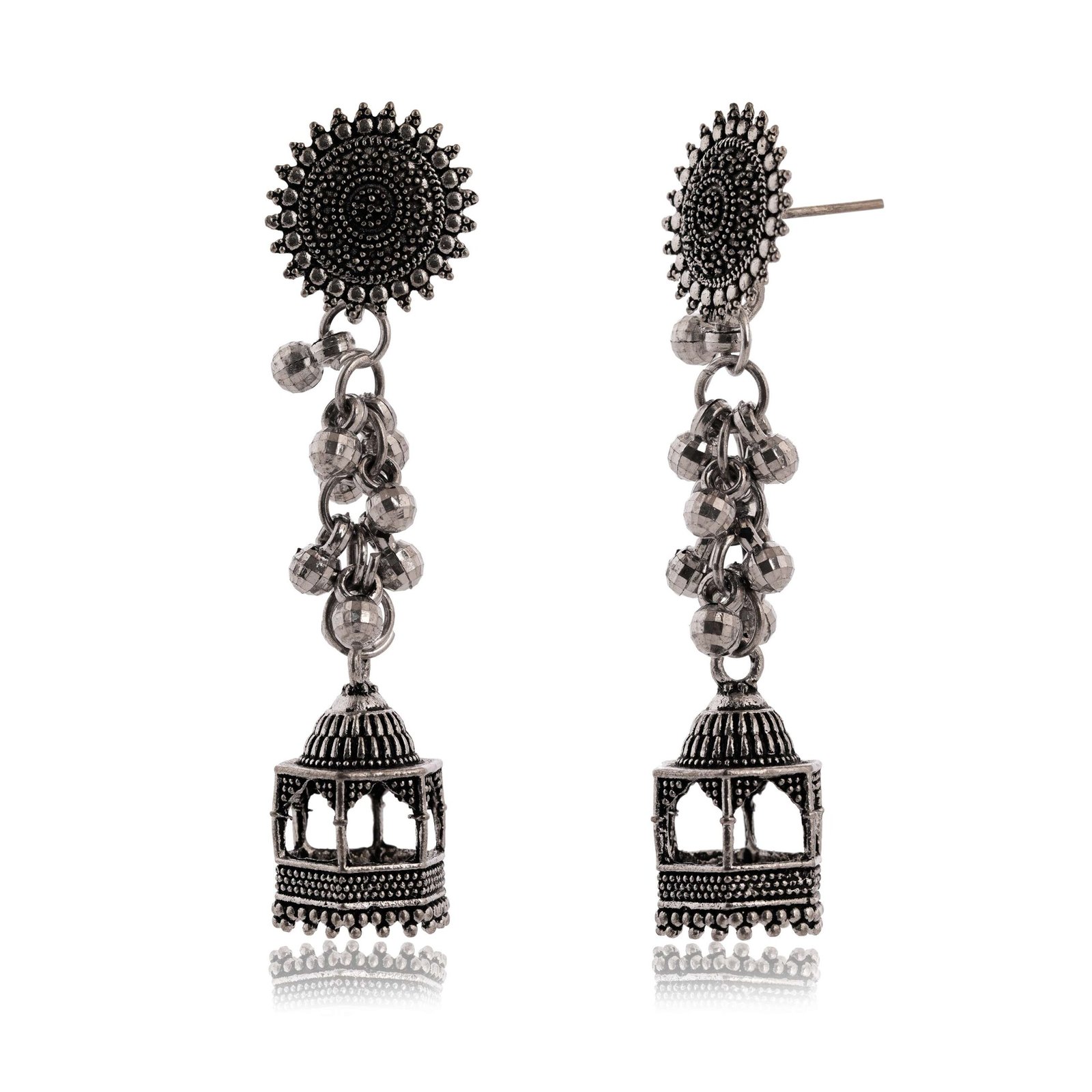 Women's Indian Bollywood Stylish AZ838-OXidised Drop Dangles Earrings Traditional Ethnic Jhumka/Jhumki Earrings for Women