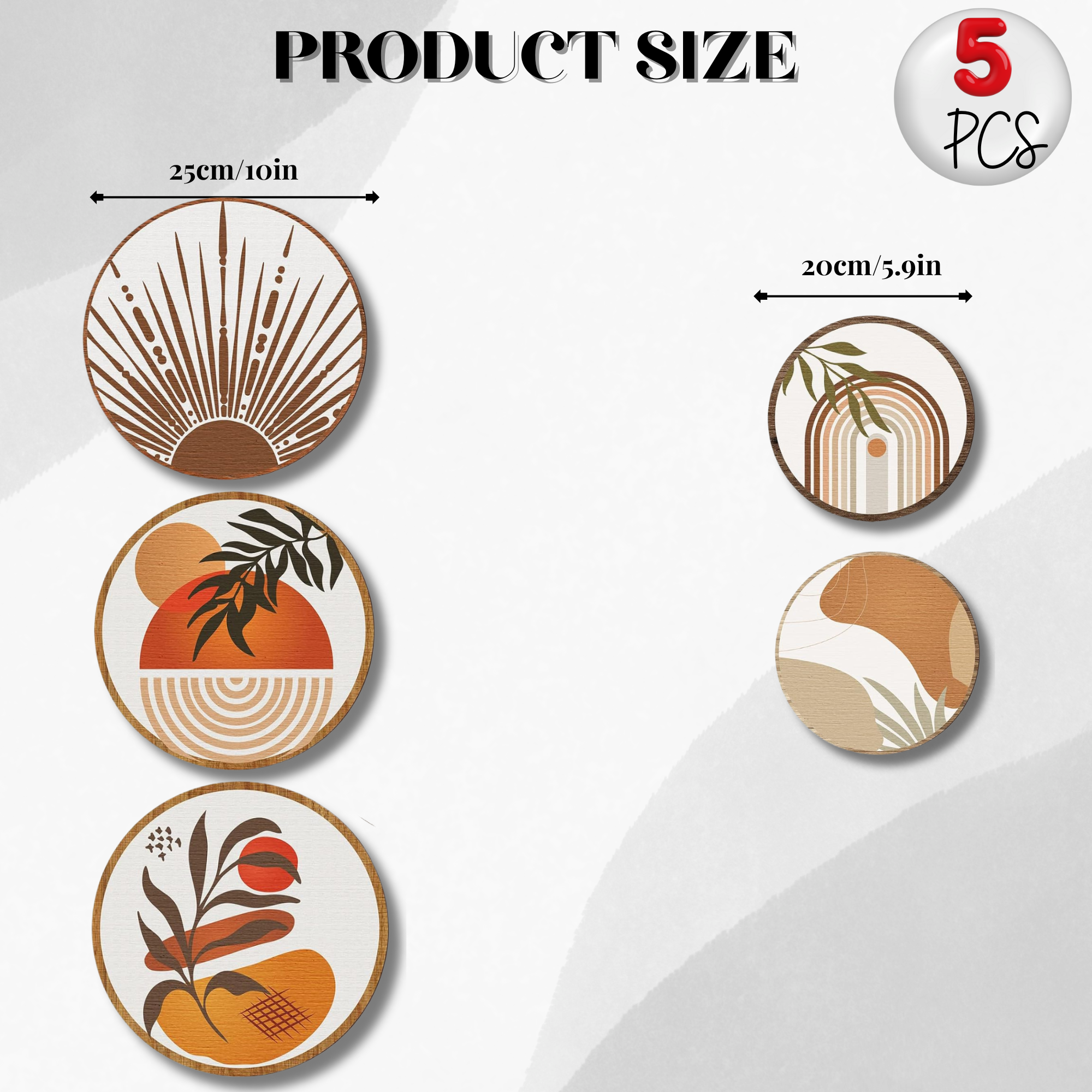 5 PCS Circle Wall Painting - Image 3