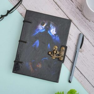 Handmade Printed Cardboard Journal Diary with Buckle Lock Unruled 200 Pages Notepad Personal Diaries for Men and Women -23