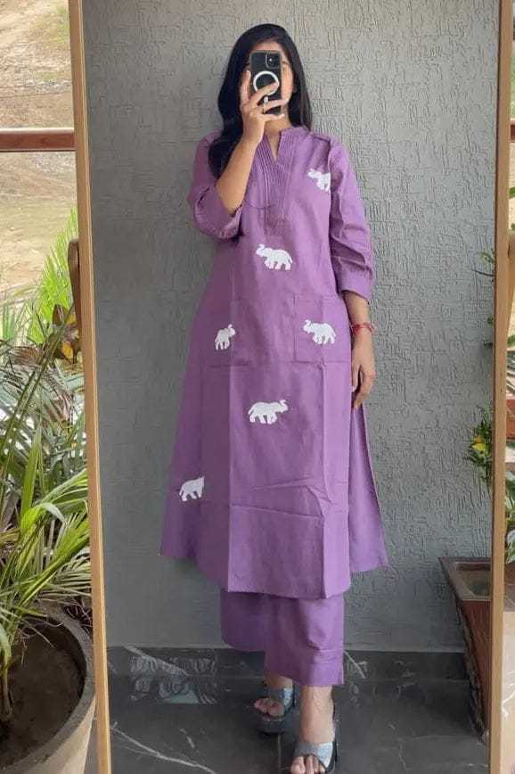 Women's Cotton Printed Straight Kurti with Pant and Dupatta set - Image 4