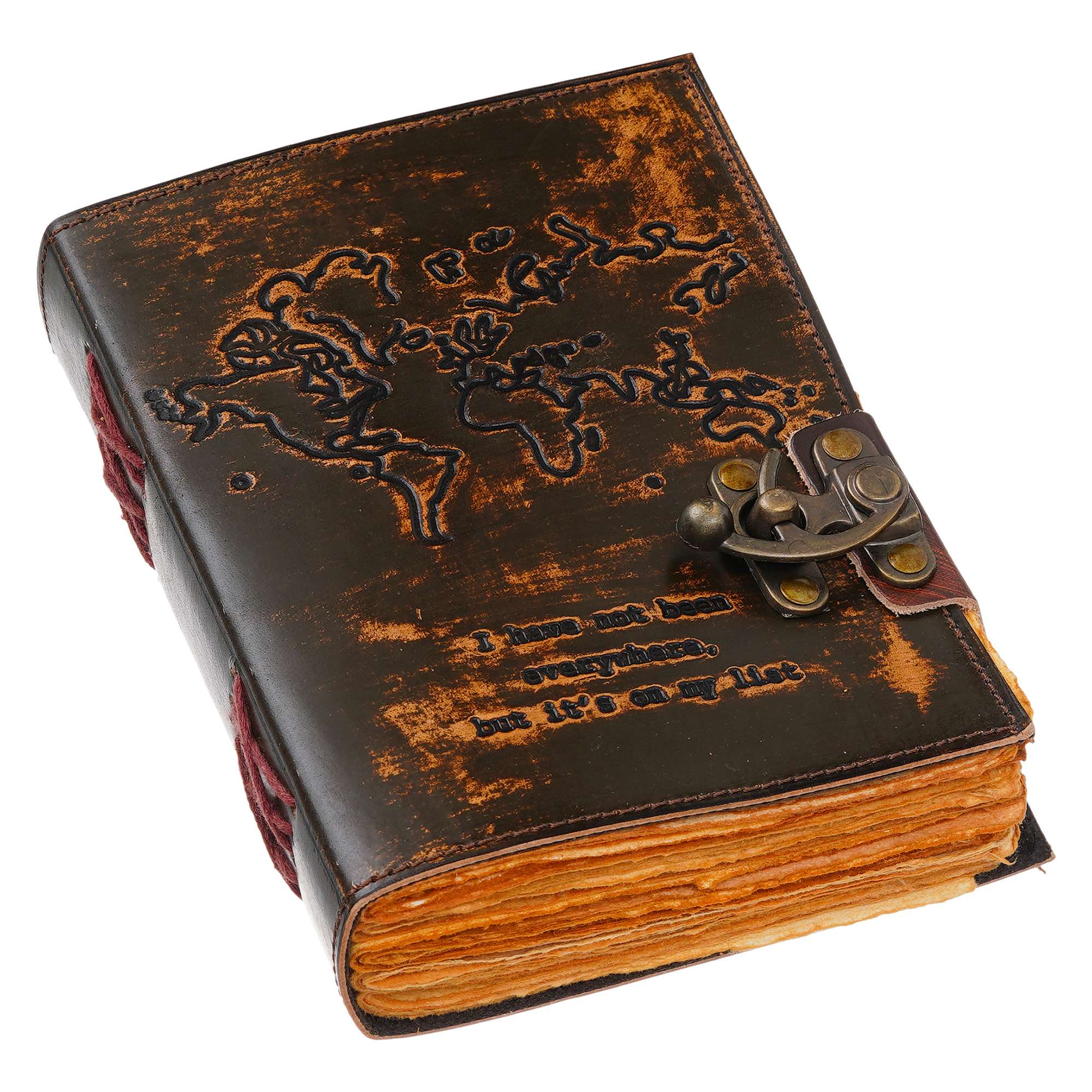 Vintage Handmade Genuine Leather Diary Journal | Premium Antique String Closure | 200 Handmade Unruled Pages DIARY-12 - Image 5