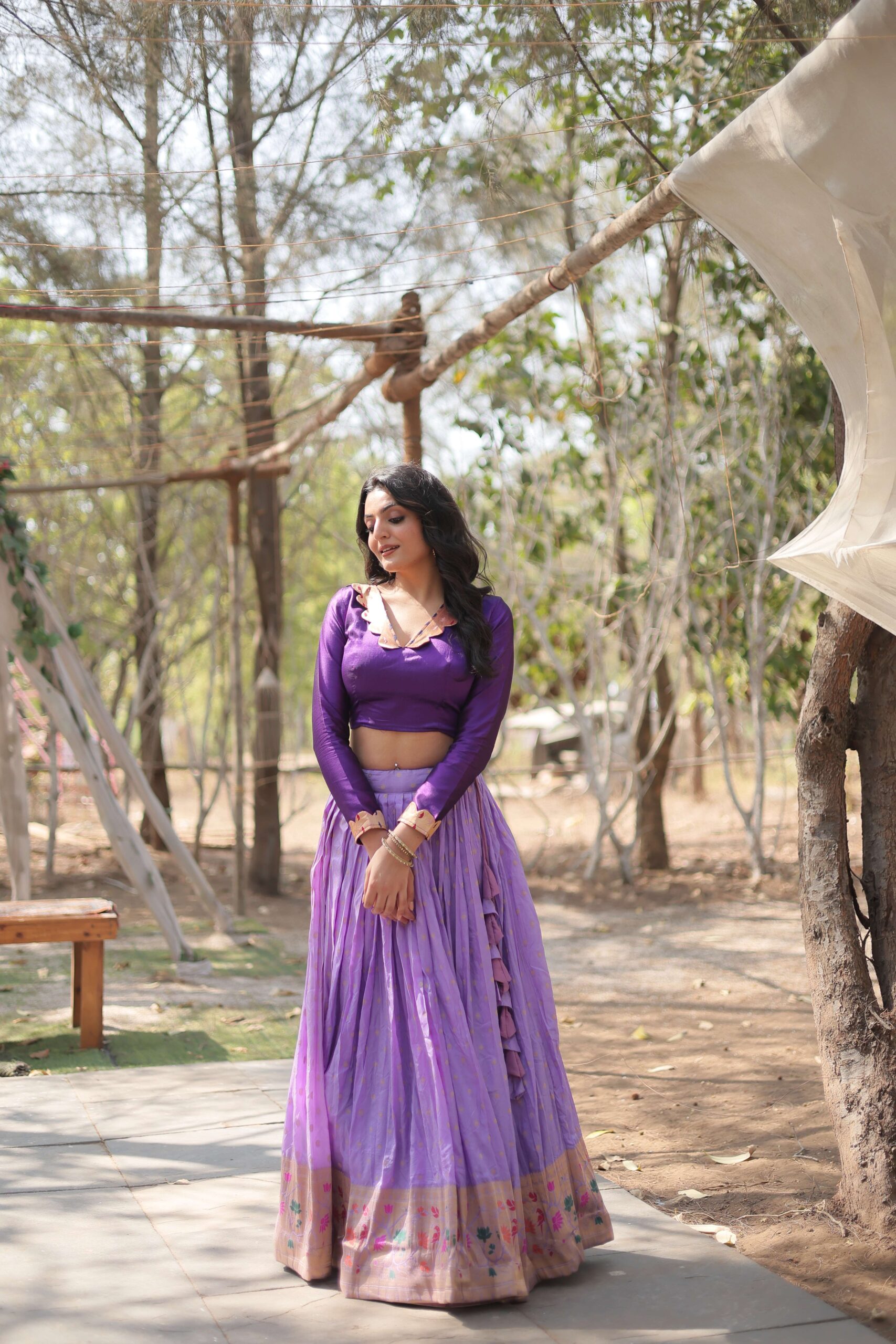Dayble Viscose Kalamkari Lehenga Choli with Designer Blouse - Image 4