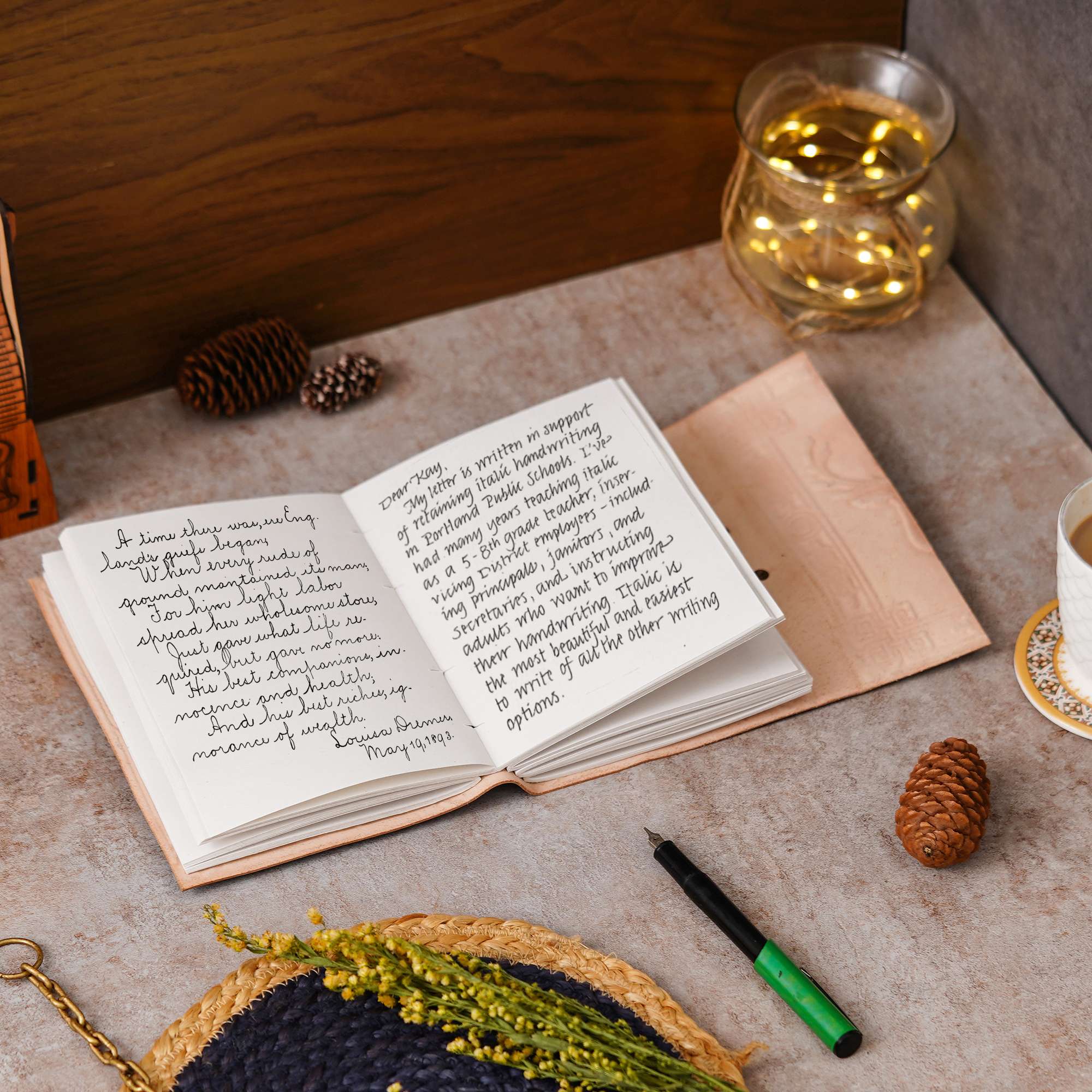Vintage Handmade Genuine Leather Diary Journal | Premium Antique String Closure | 200 Handmade Unruled Pages DIARY-33 - Image 4