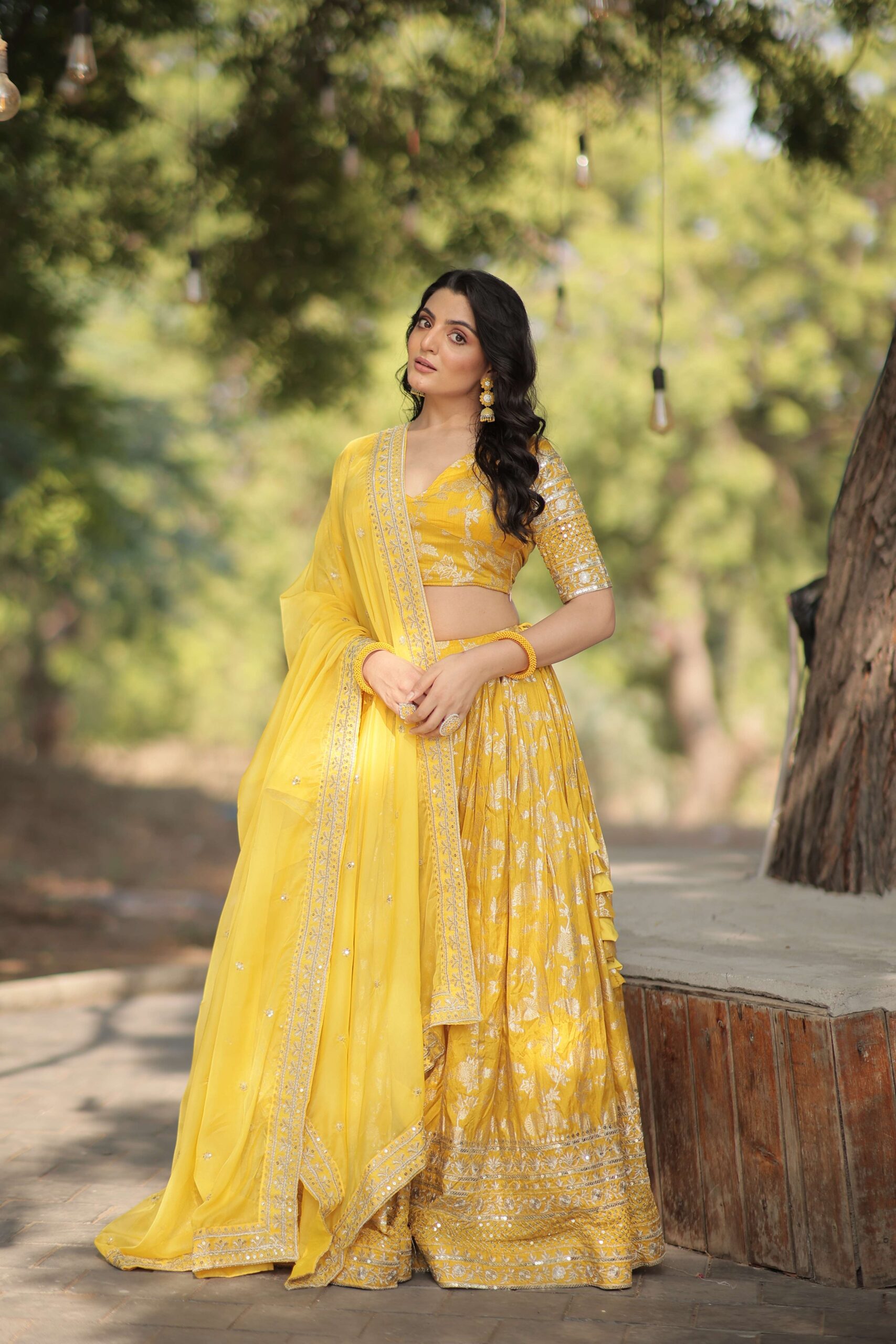 Designer Pure Viscose Jacquard Embroidered Lehenga Choli with Dupatta ? - Image 4