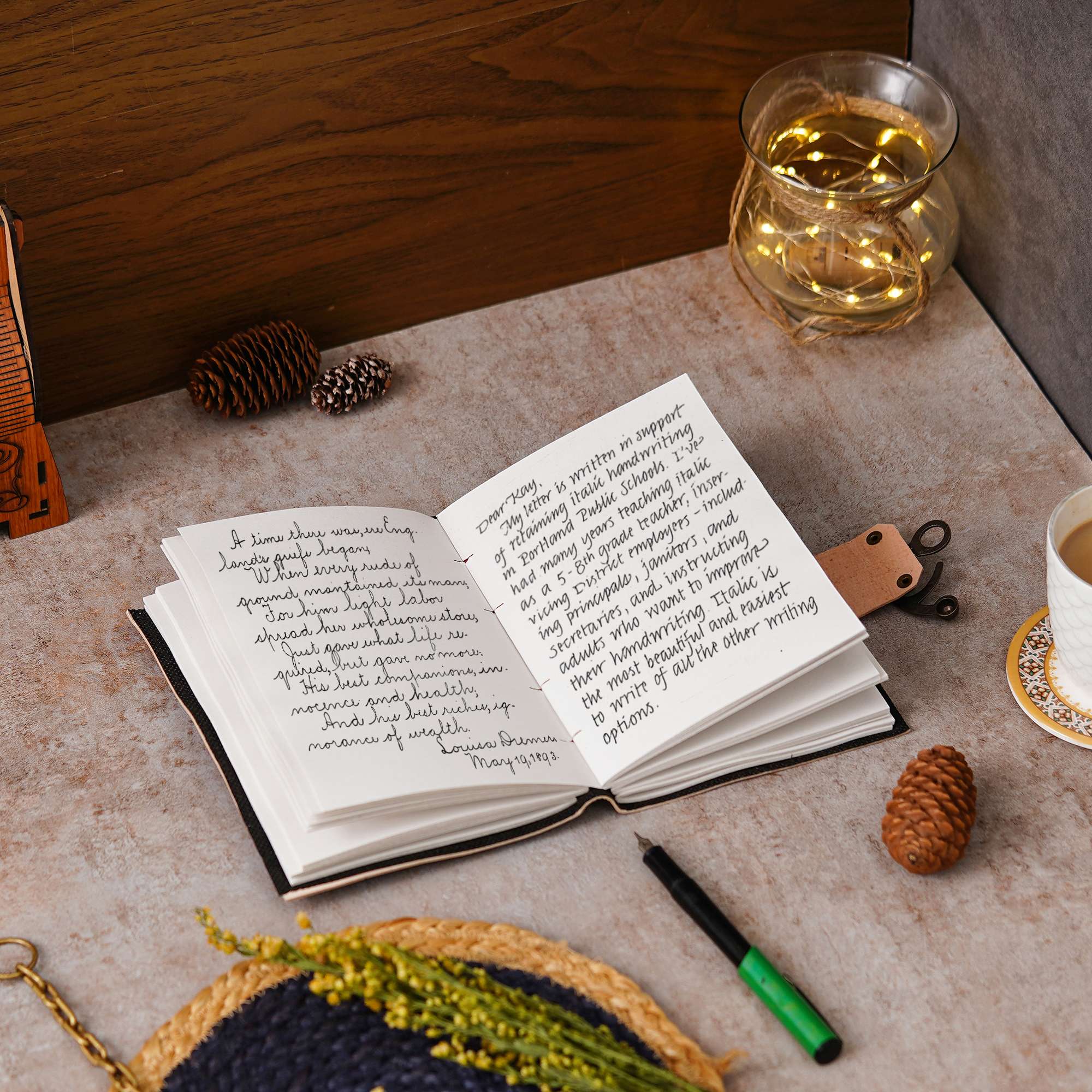 Vintage Handmade Genuine Leather Diary Journal | Premium Antique String Closure | 200 Handmade Unruled Pages DIARY-35 - Image 2