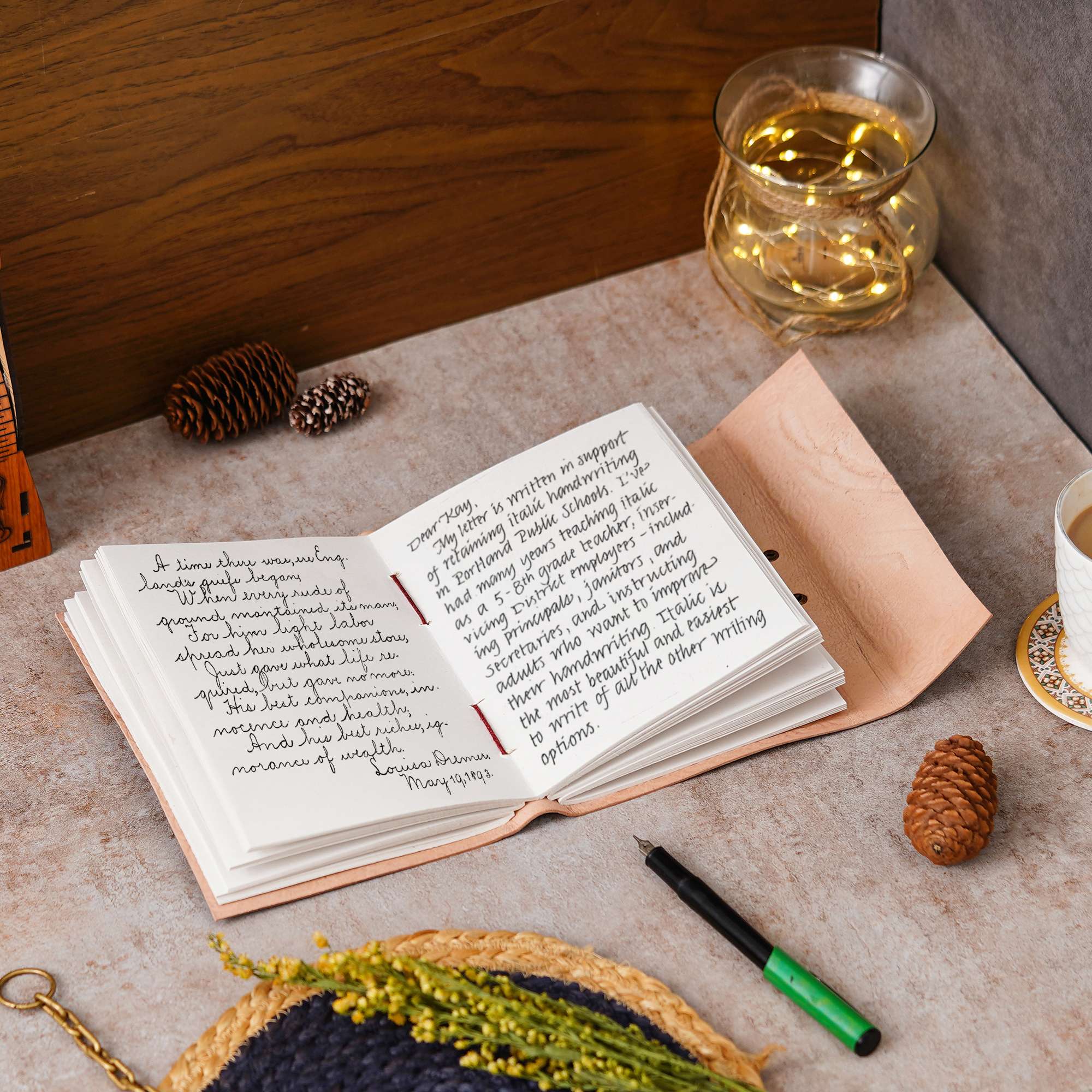 Vintage Handmade Genuine Leather Diary Journal | Premium Antique String Closure | 200 Handmade Unruled Pages DIARY-28 - Image 4