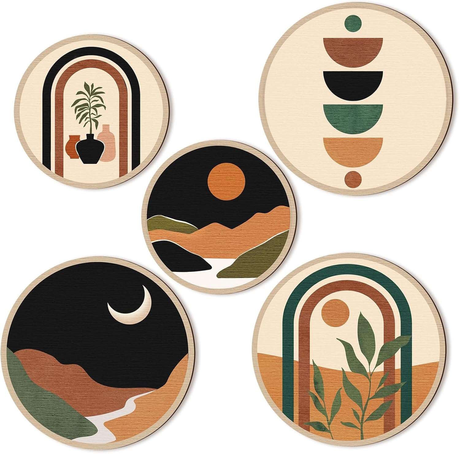 5 PCS Circle Wall Painting - Image 6