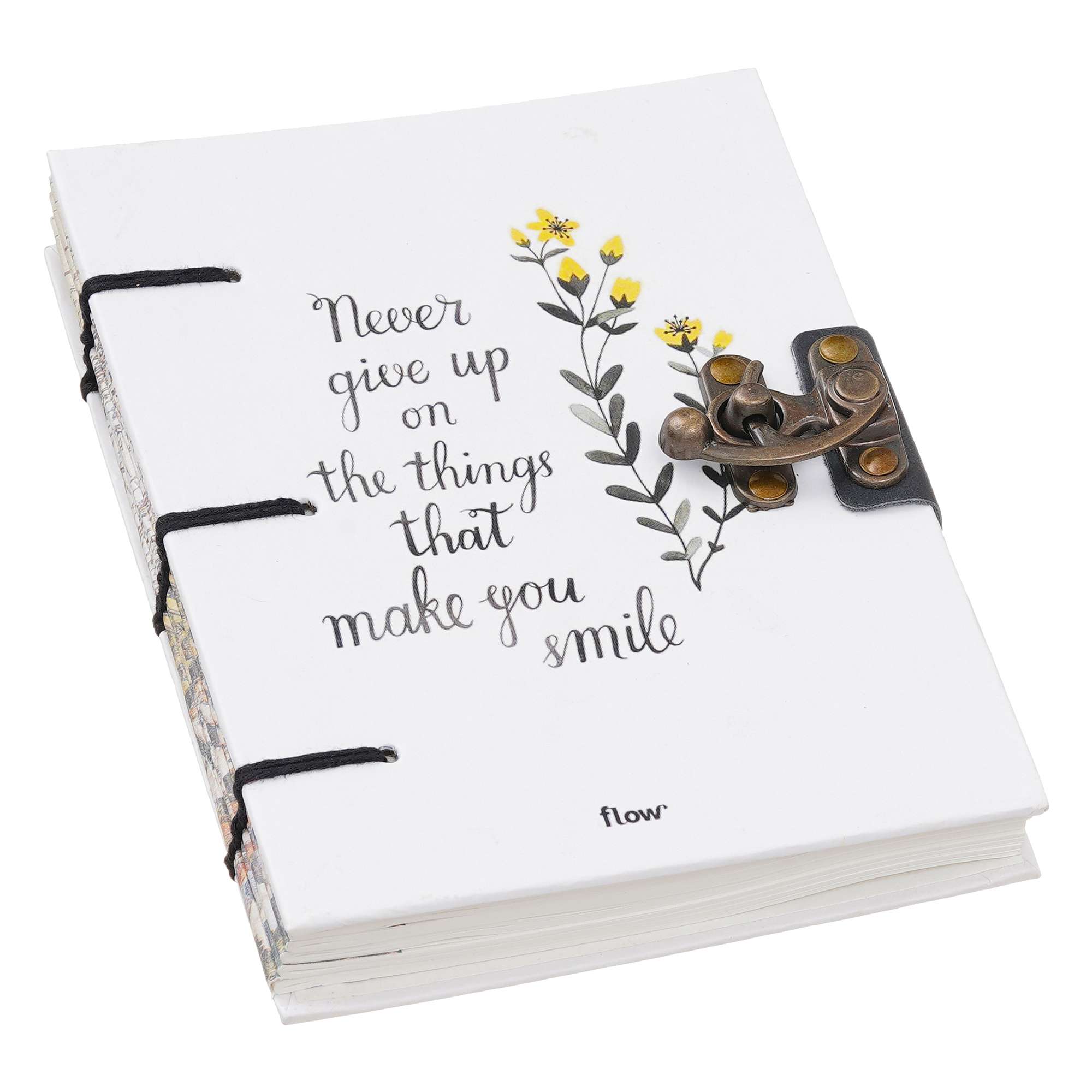 Handmade Printed Cardboard Journal Diary with Buckle Lock | 200 Pages Notepad For Men and Women DIARY-12 - Image 2
