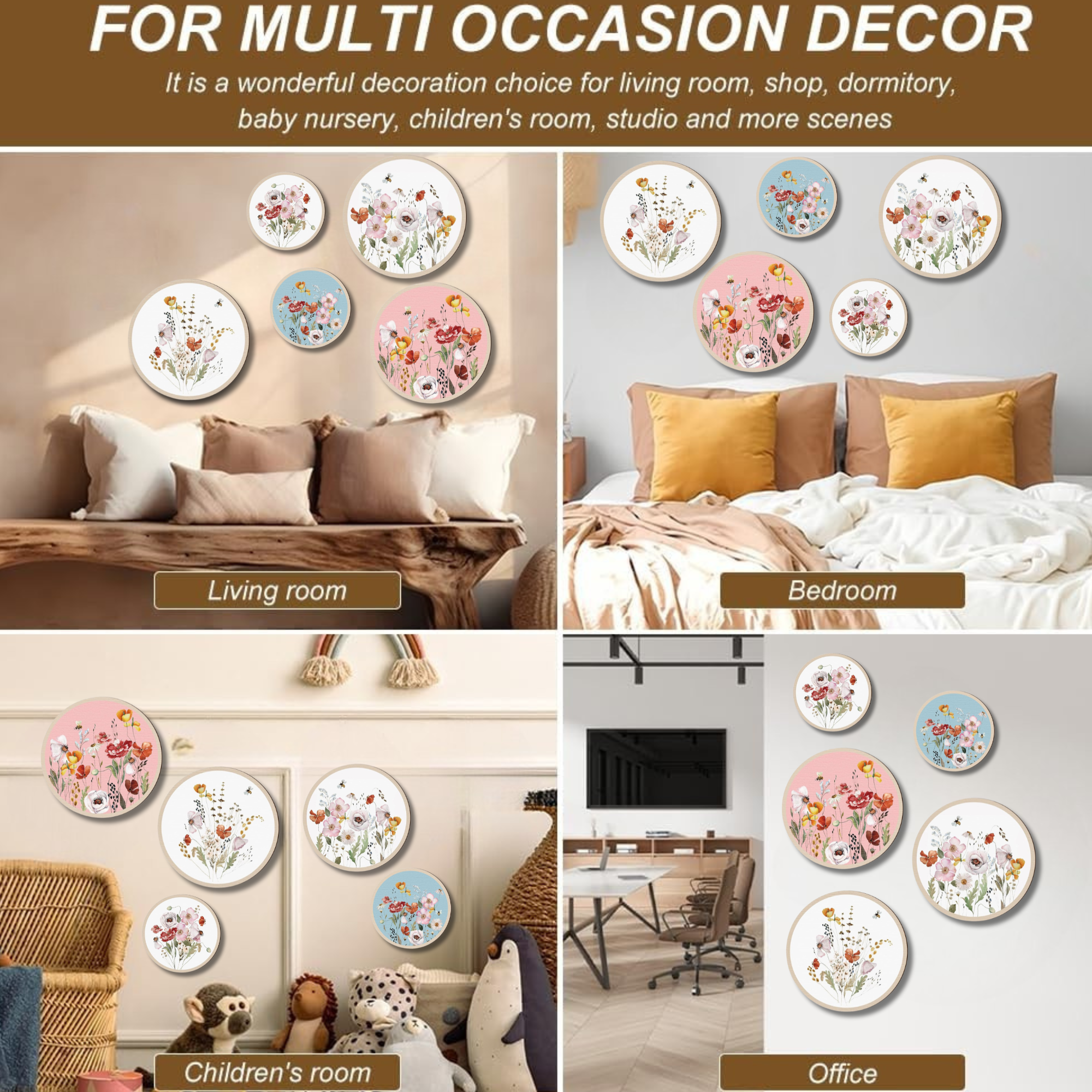 5 PCS Circle Wall Painting - Image 5
