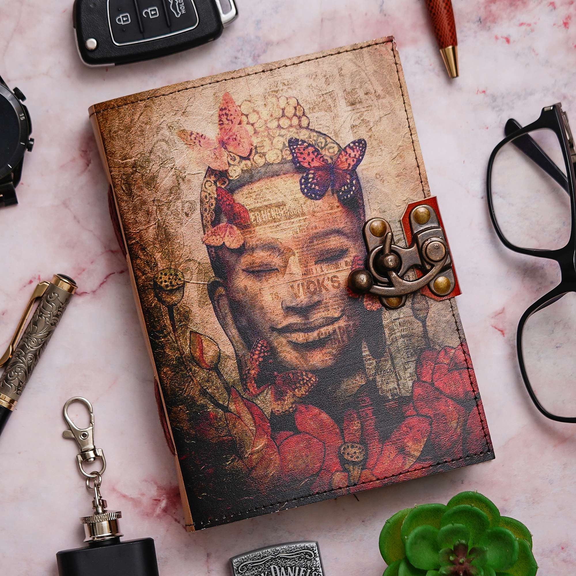 Vintage Handmade Genuine Leather Diary Journal | Premium Antique String Closure | 200 Handmade Unruled Pages DIARY-46