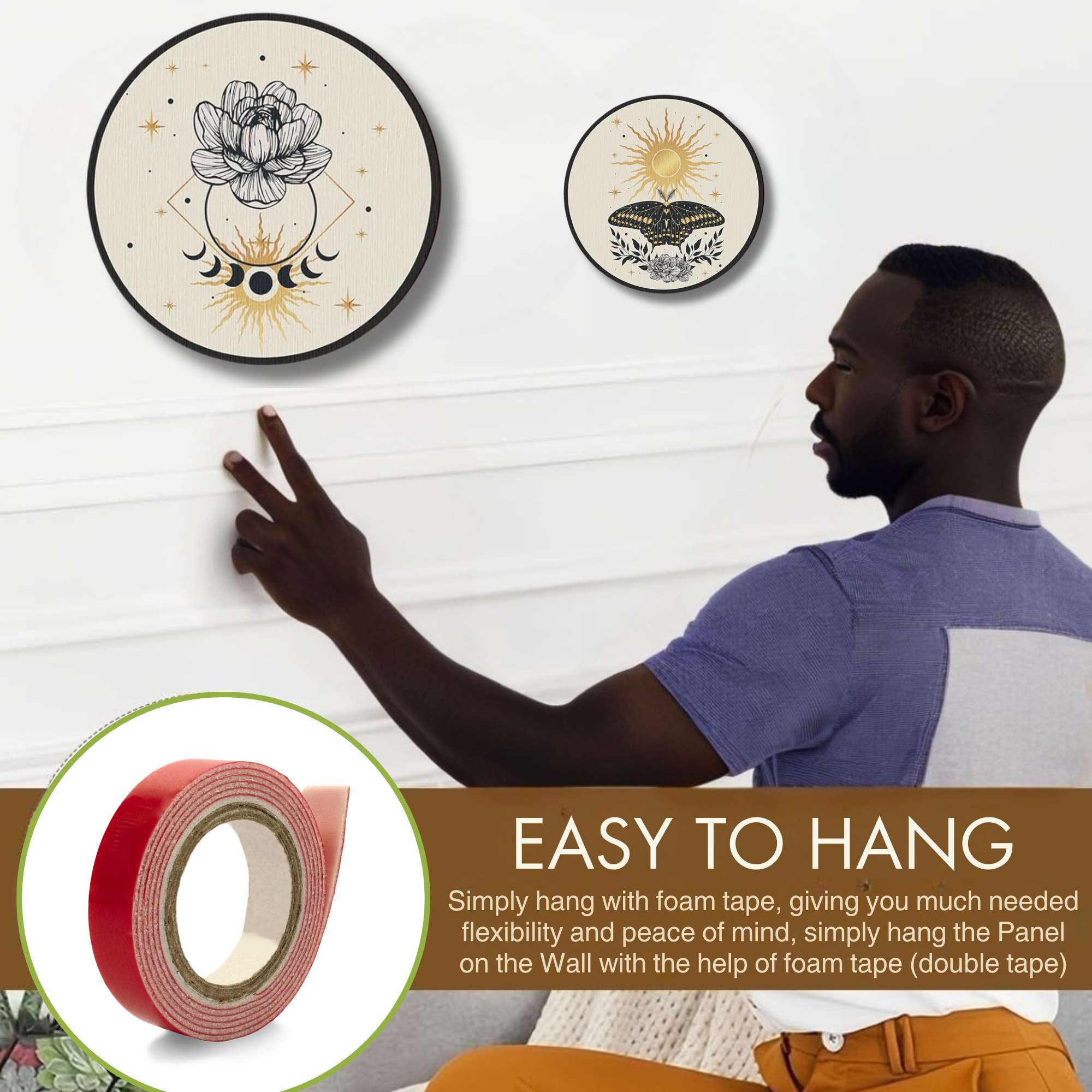 5 PCS Circle Wall Painting - Image 5