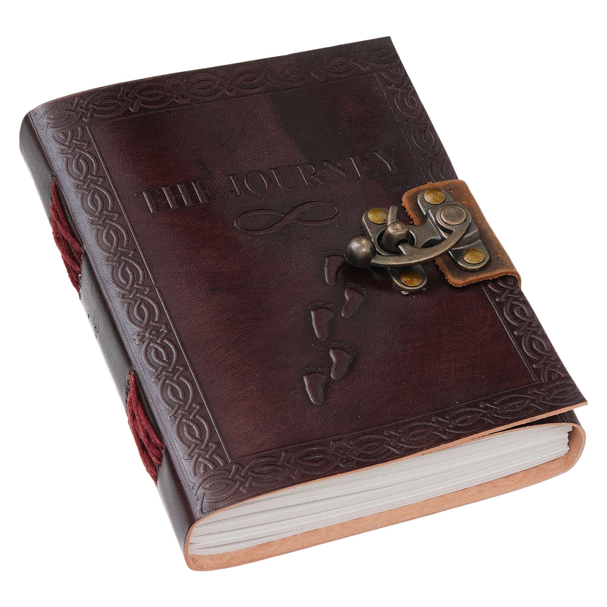 Vintage Handmade Genuine Leather Diary Journal | Premium Antique String Closure | 200 Handmade Unruled Pages DIARY-28 - Image 2