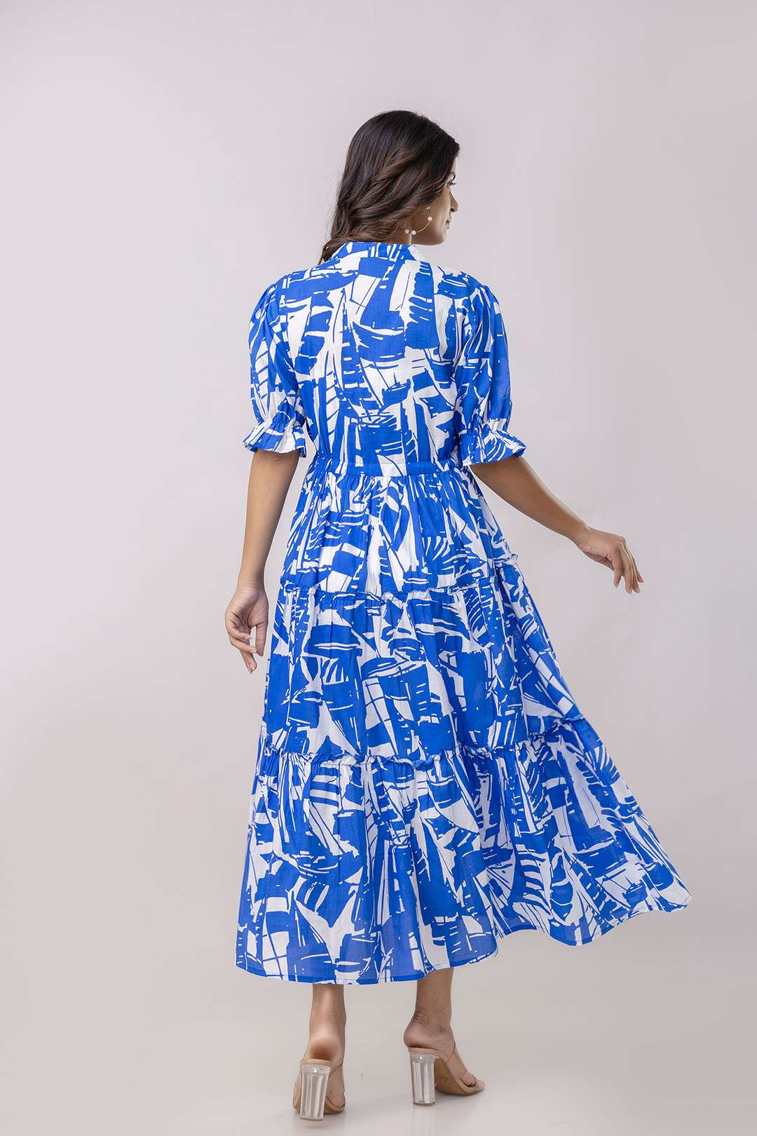 Women's Cotton Printed Fit & Flare Anarkali Gown Midi Dress - Image 7