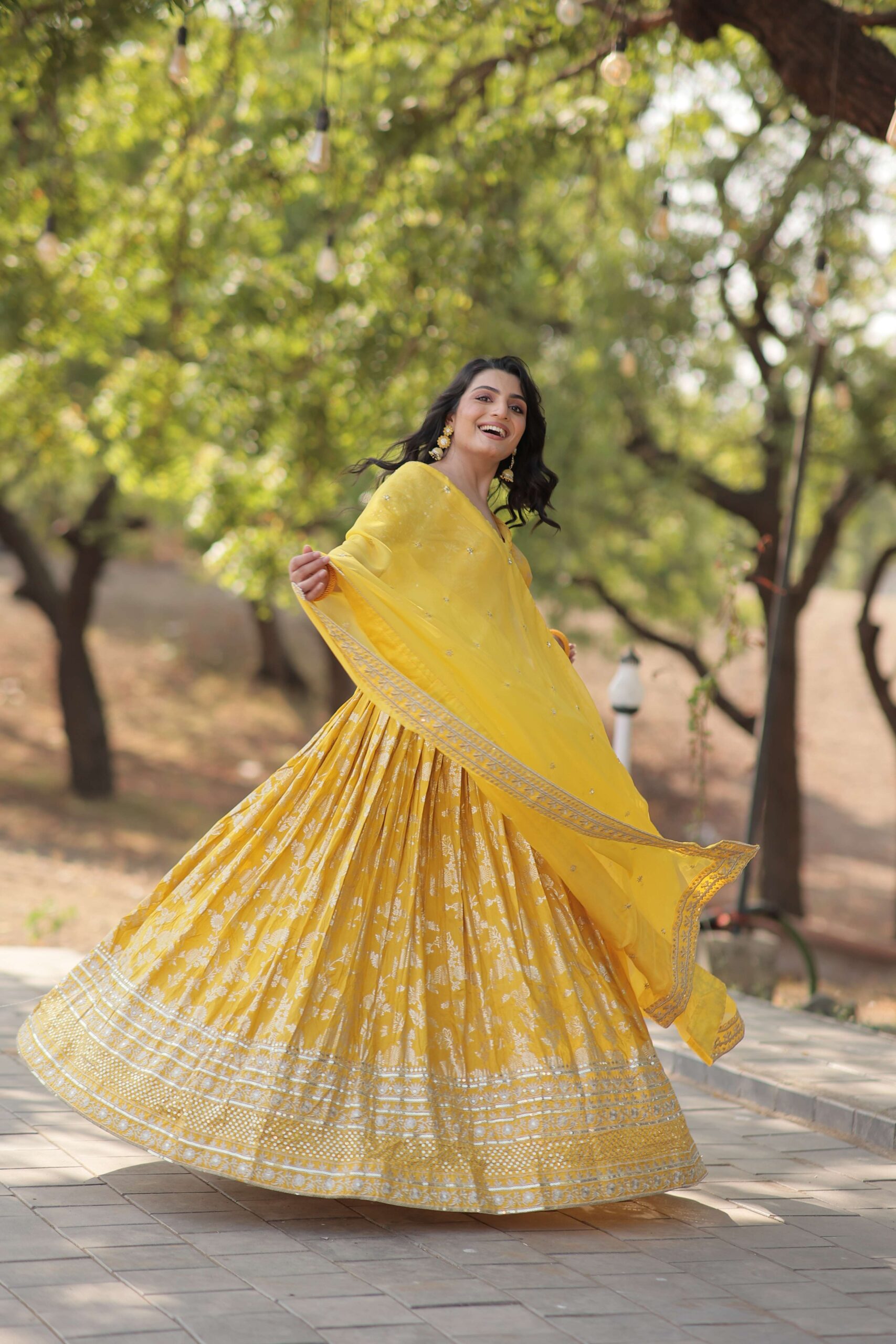 Designer Pure Viscose Jacquard Embroidered Lehenga Choli with Dupatta ? - Image 8