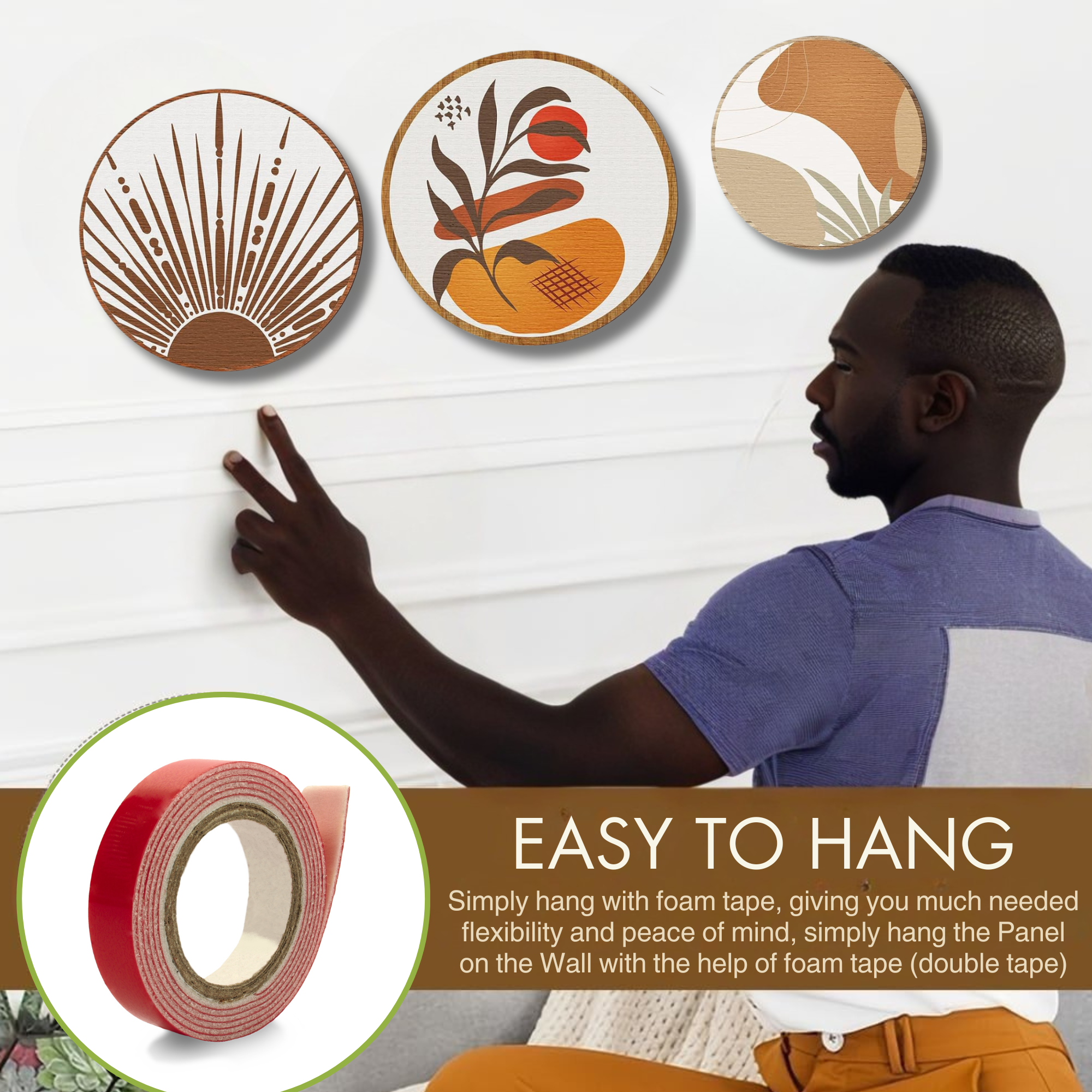 5 PCS Circle Wall Painting - Image 4