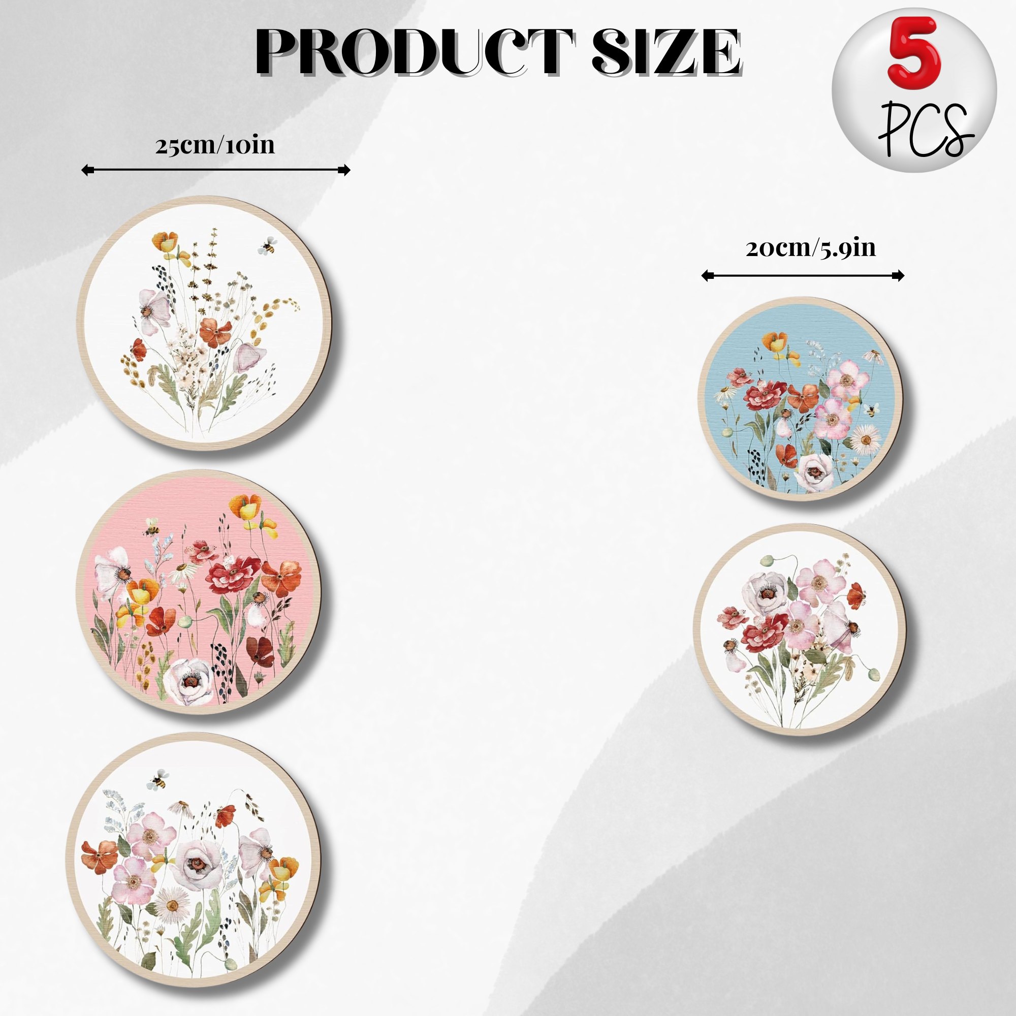 5 PCS Circle Wall Painting - Image 3