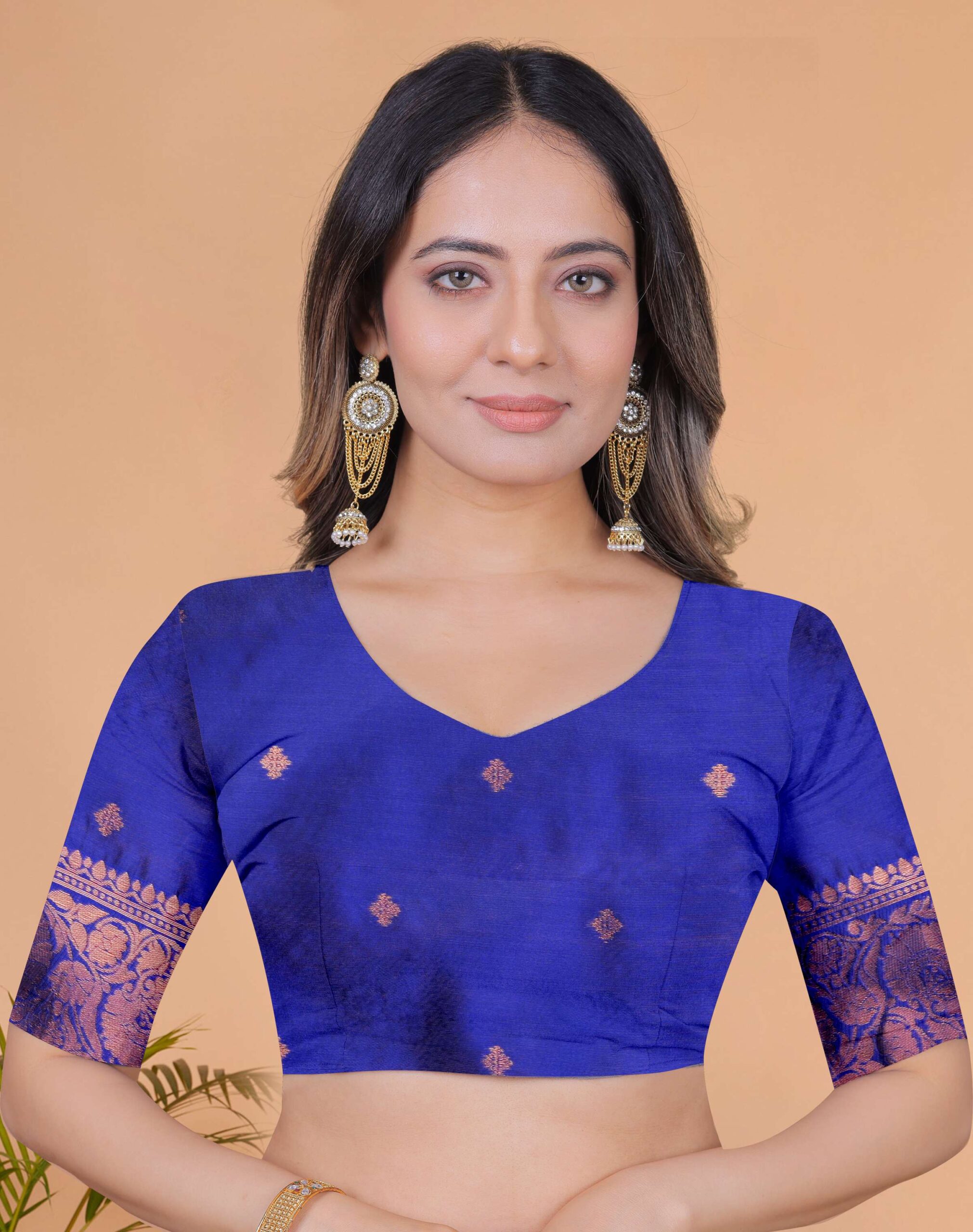 Lavender & Royal Blue Banarasi Silk Saree with Antique Gold Zari | Wedding & Festive Traditional Saree with Rich Pallu - Image 5