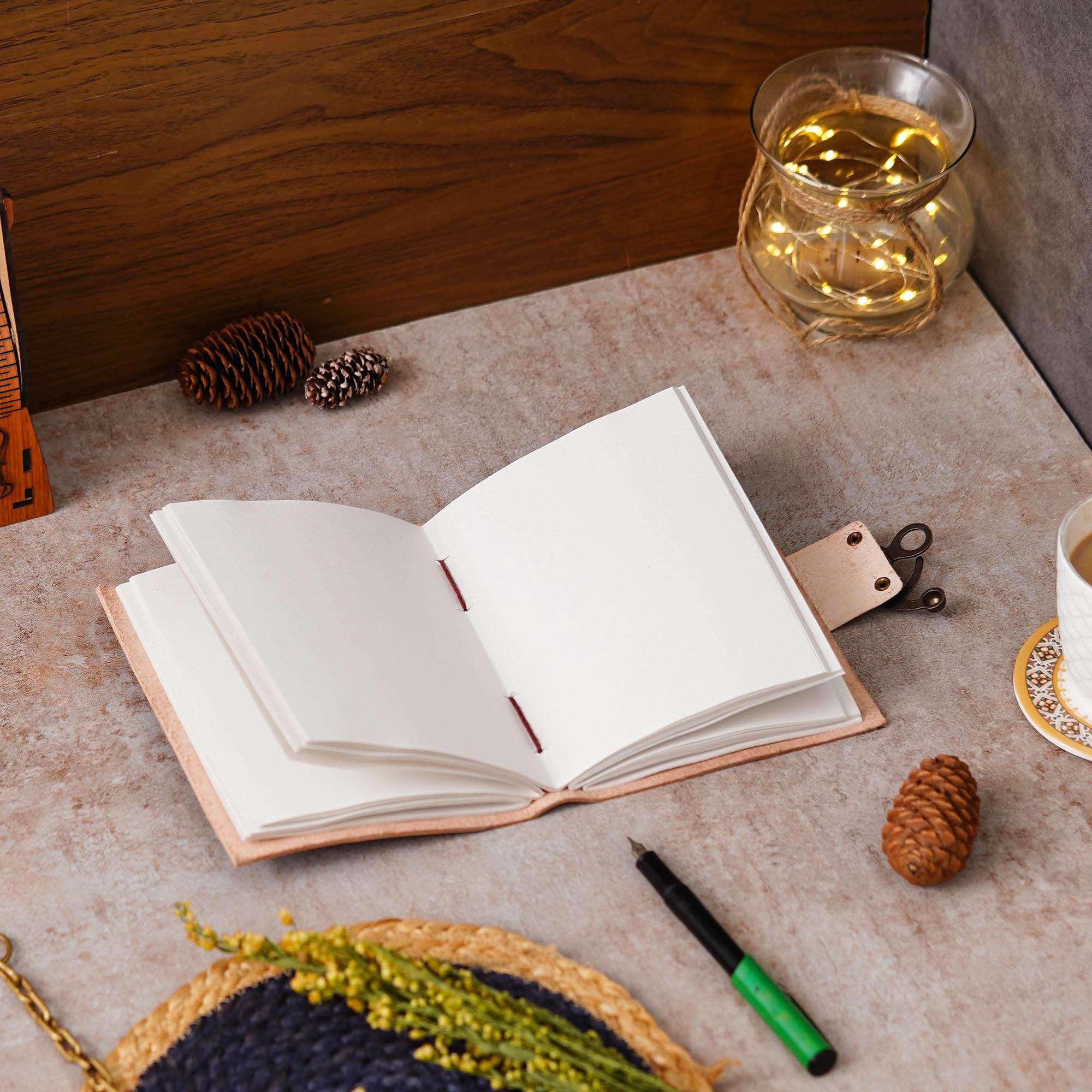 Vintage Handmade Genuine Leather Diary Journal | Premium Antique String Closure | 200 Handmade Unruled Pages DIARY-40 - Image 3