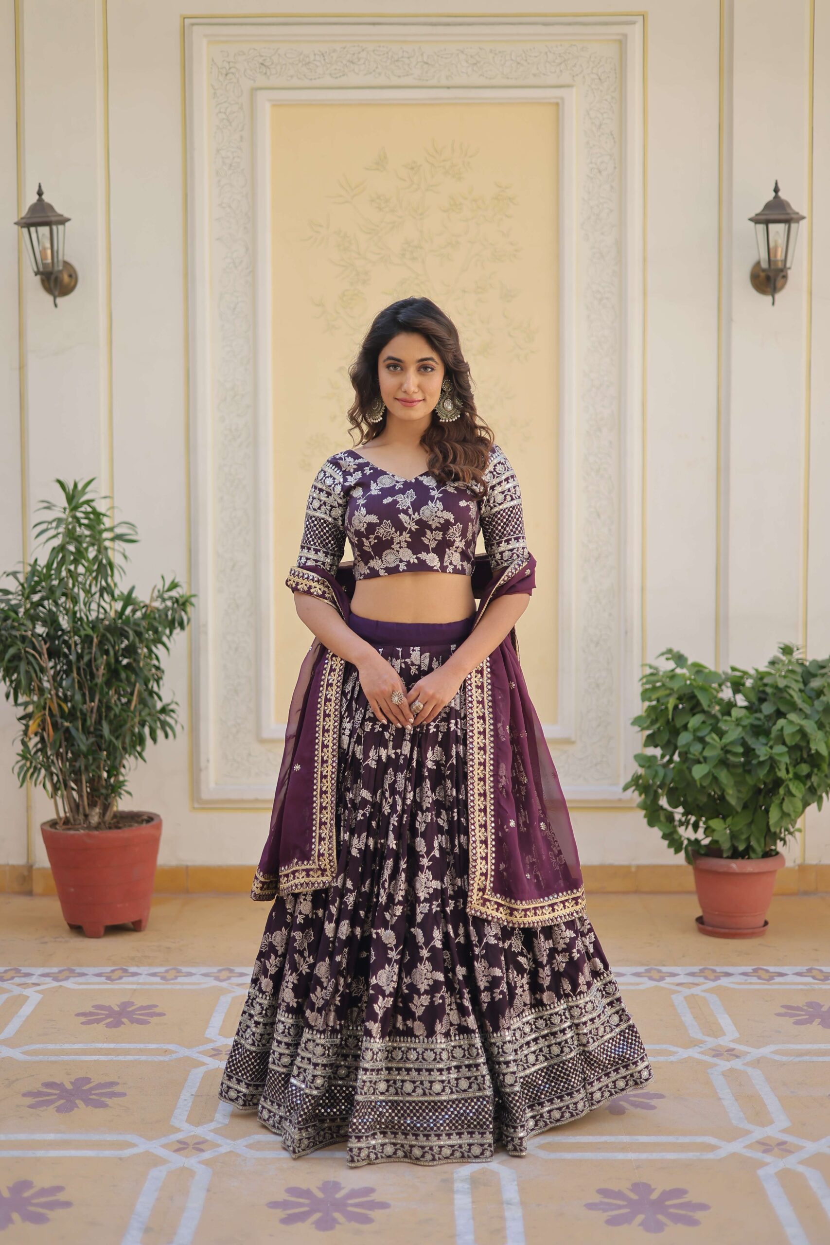 Designer Pure Viscose Jacquard Embroidered Lehenga Choli with Dupatta ? - Image 4