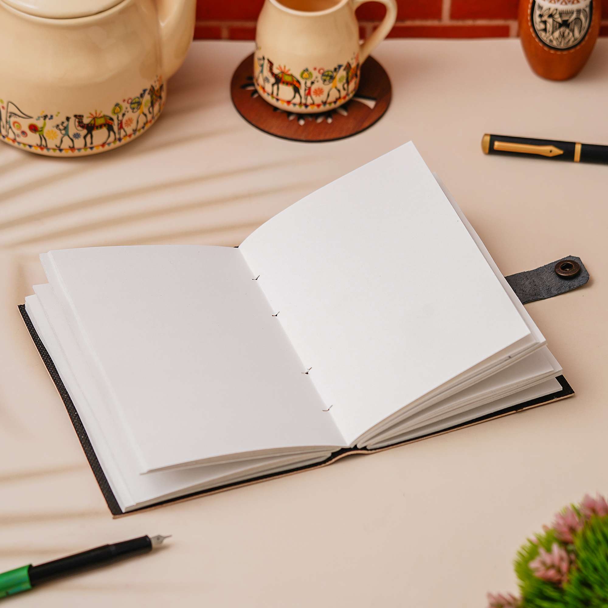 Vintage Handmade Genuine Leather Diary Journal | Premium Antique String Closure | 200 Handmade Unruled Pages DIARY-62 - Image 2