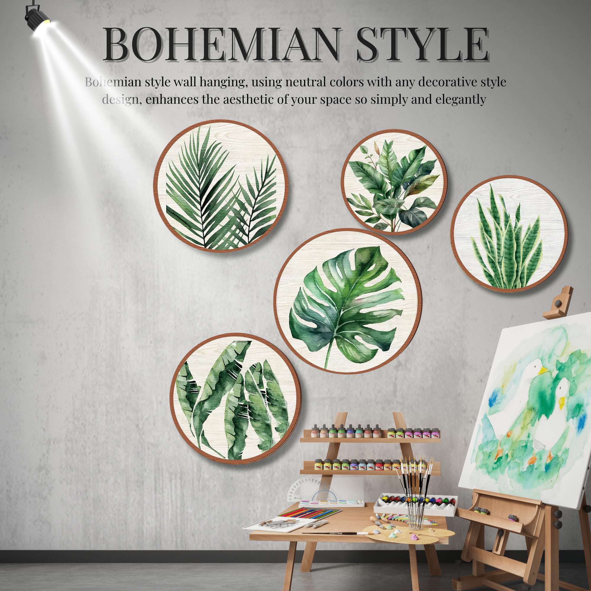 5 PCS Circle Wall Painting - Image 2
